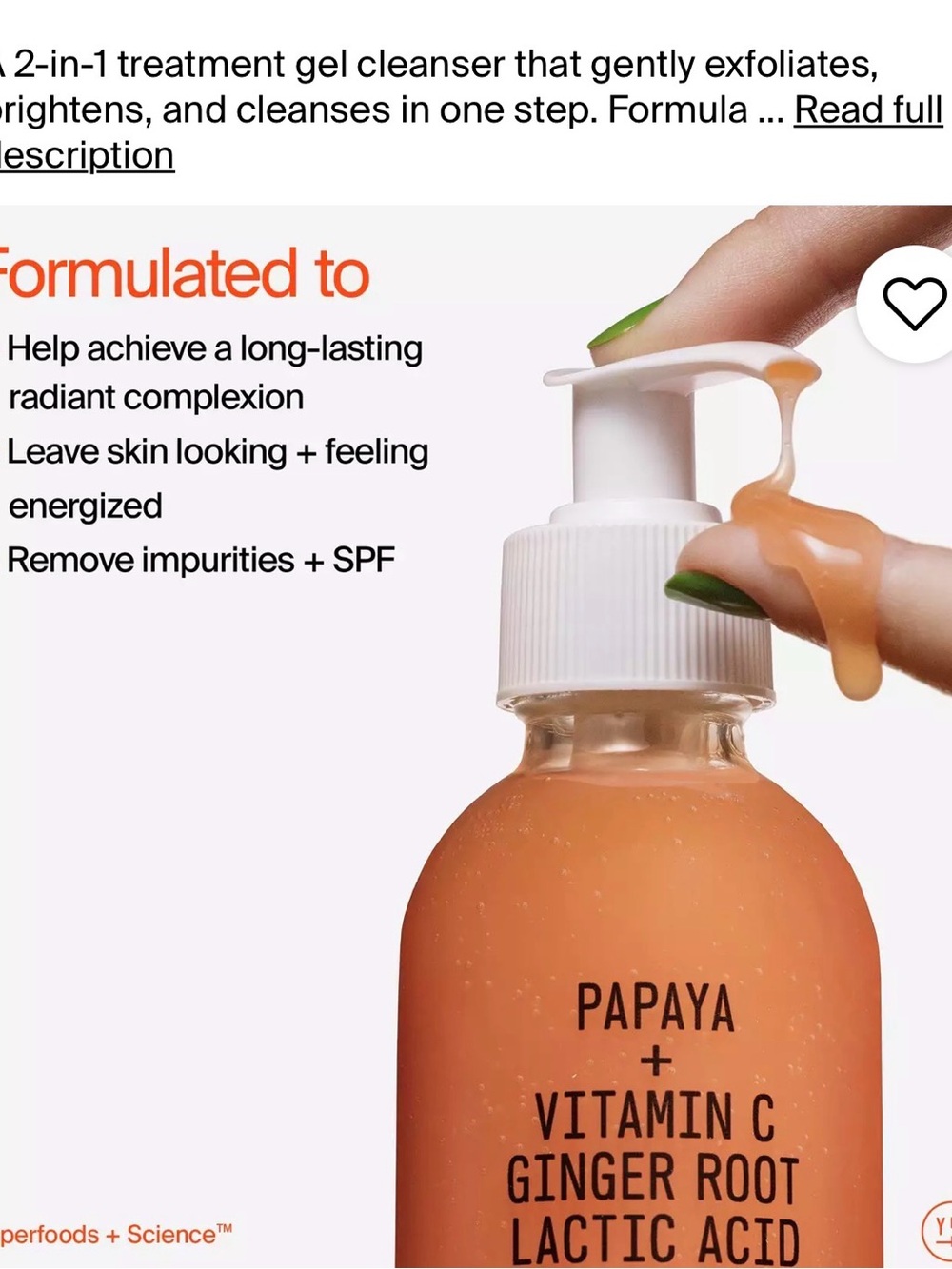 NWOT🍁Youth To The People Papaya + Vitamin C Superfruit Cleanser — Orange - Picture 4 of 8